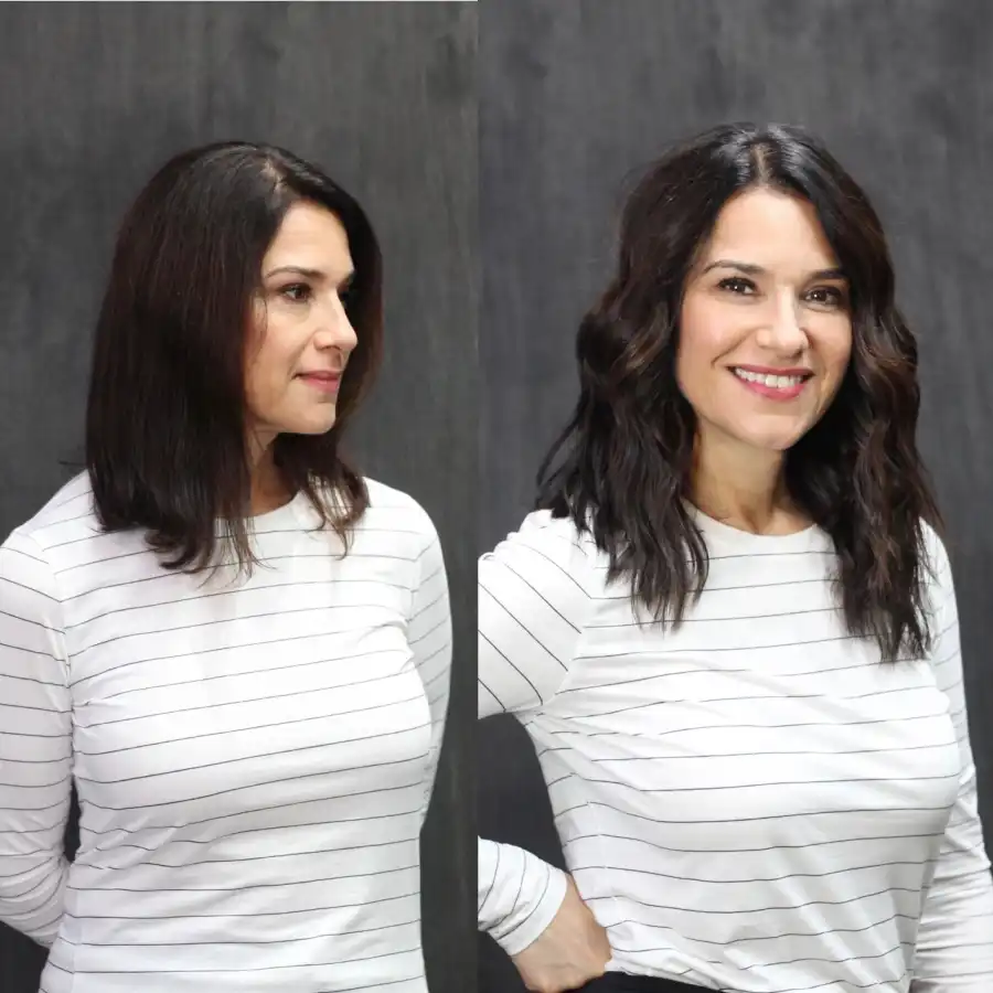 Hair extension before and after