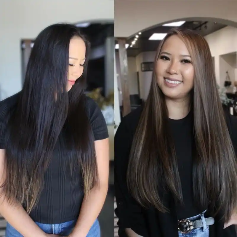 Keratin treatment before and after