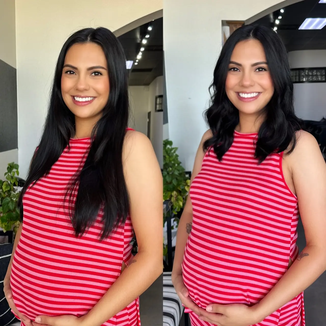 Before and after hair transformation by Hope at Studio One