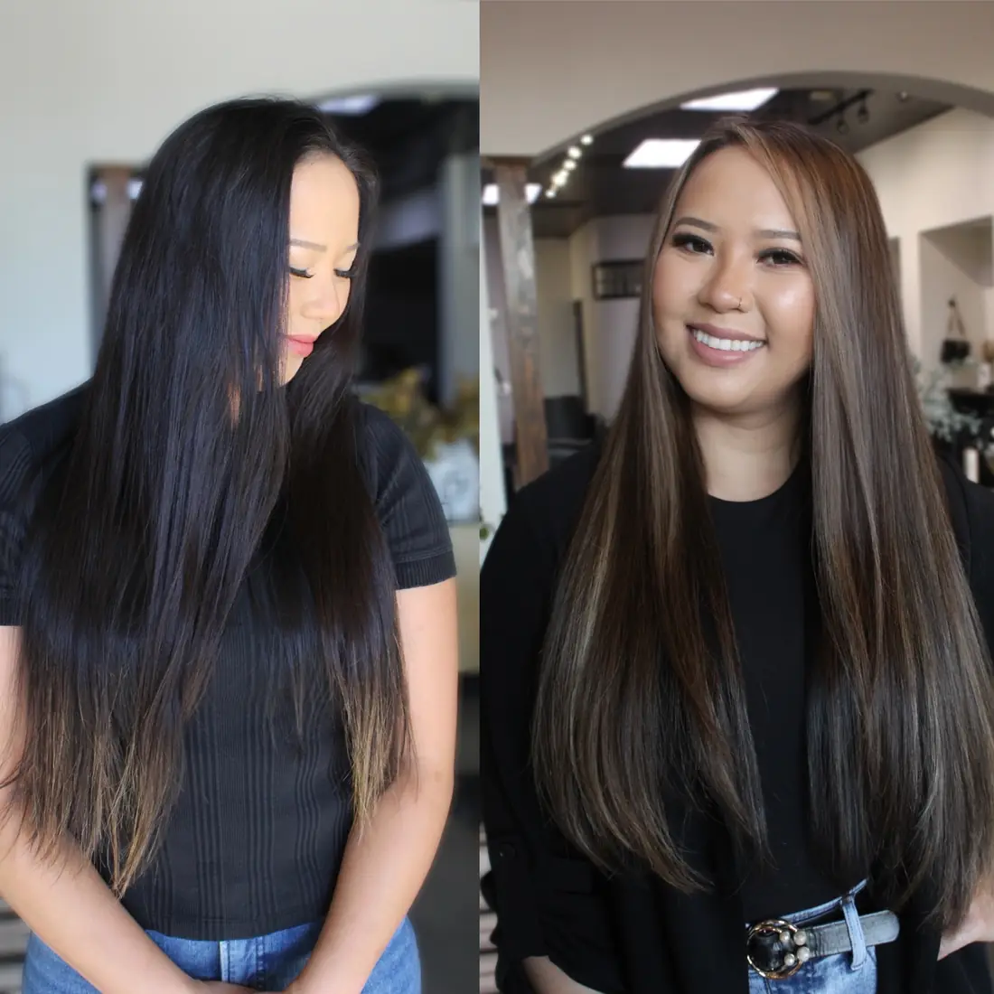 NBR hair extensions plus dimensional color, Studio One Fresno