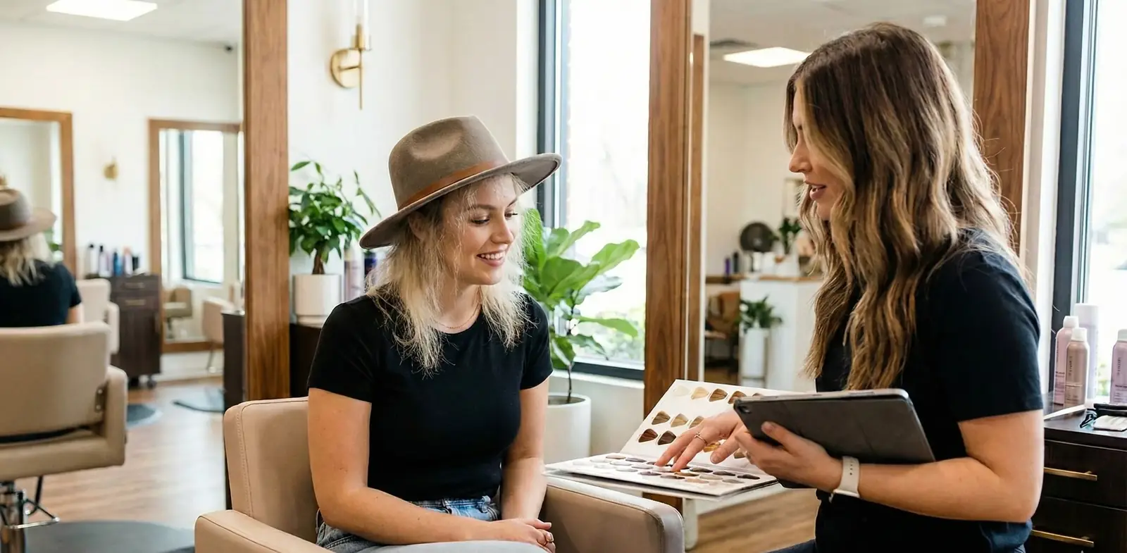 One-on-one wig consultation at Studio One Hair Design in Fresno